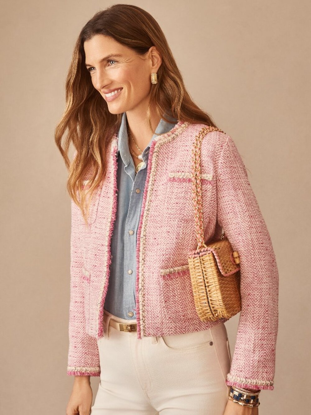J McLaughlin Martha Bouclé Jacket - Pink NEW